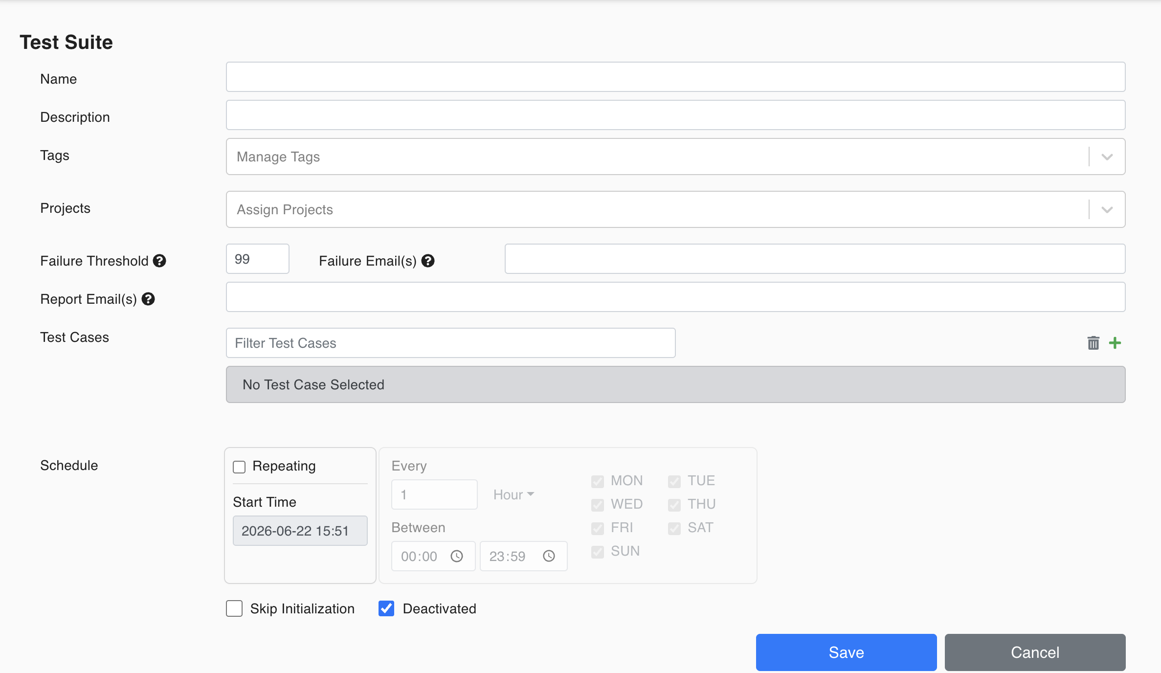 Create Test Suite