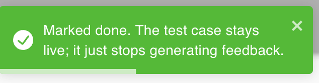 The 'Marked done' notification