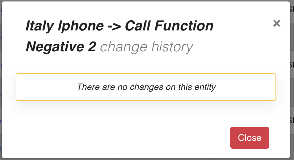 No Change History Example