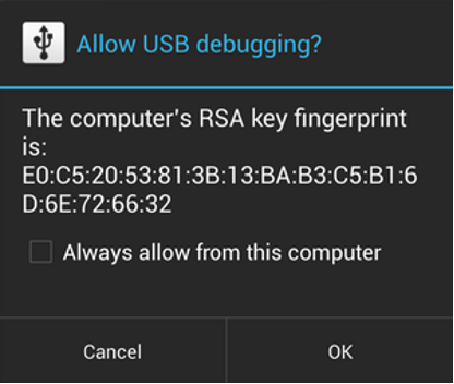 Allow USB debugging