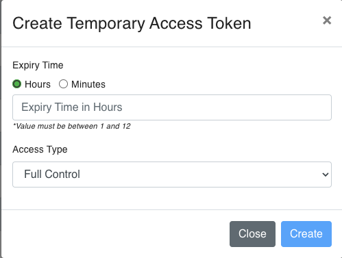 Create Temporary Access Token