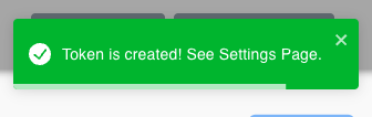 Token Created Confirmation